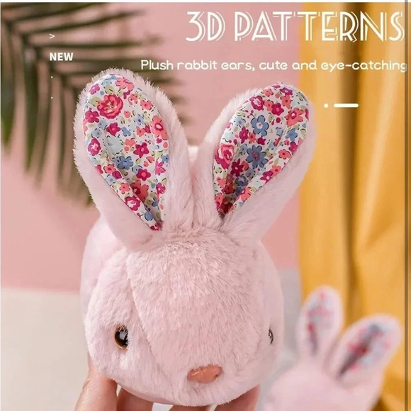 Pink Bunny Plush Slippers - Picture 8 of 11